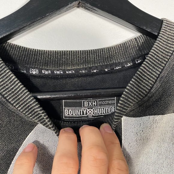 Bounty Hunter Too Young to Die stonewash crewneck gray mens size JPN Medium - Picture 5 of 7